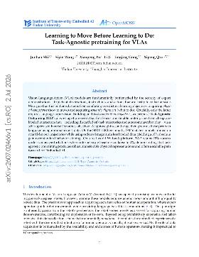PDF preview for Learning to Move Before Learning to Do: Task-Agnostic pretraining for VLAs