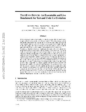 PDF preview for TestEvo-Bench: An Executable and Live Benchmark for Test and Code Co-Evolution