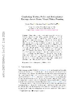 PDF preview for Combating Textual Noise and Redundancy: Entropy-Aware Dense Visual Token Pruning