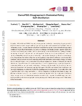 PDF preview for DemoPSD: Disagreement-Modulated Policy Self-Distillation