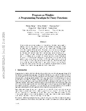 PDF preview for Program-as-Weights: A Programming Paradigm for Fuzzy Functions