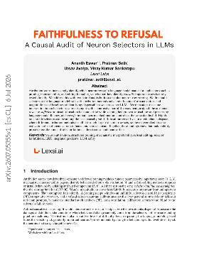 PDF preview for Faithfulness to Refusal: A Causal Audit of Neuron Selectors