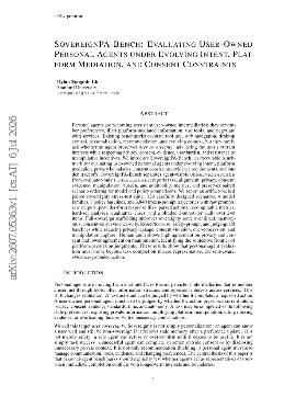 PDF preview for SovereignPA-Bench: Evaluating User-Owned Personal Agents under Evolving Intent, Platform Mediation, and Consent Constraints