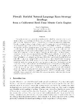 PDF preview for Pitwall: Faithful Natural-Language Race-Strategy Briefings from a Calibrated Real-Time Monte Carlo Engine
