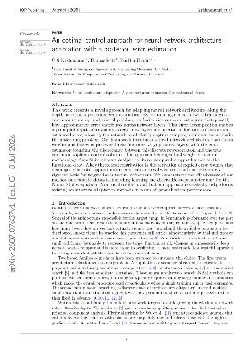 PDF preview for An optimal control approach for neural network architecture adaptation with a posteriori error estimation
