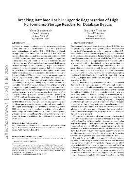 PDF preview for Breaking Database Lock-in: Agentic Regeneration of High Performance Storage Readers for Database Bypass