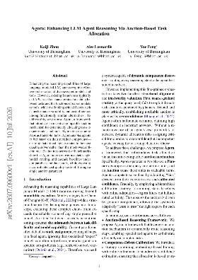 PDF preview for Agora: Enhancing LLM Agent Reasoning Via Auction-Based Task Allocation