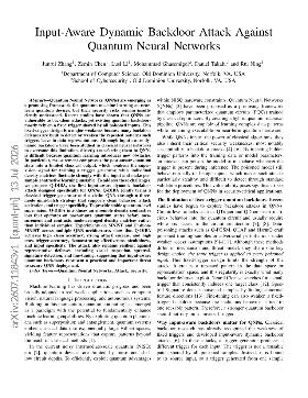 PDF preview for Input-Aware Dynamic Backdoor Attack Against Quantum Neural Networks