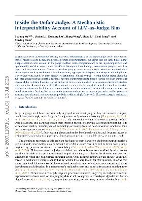 PDF preview for Inside the Unfair Judge: A Mechanistic Interpretability Account of LLM-as-Judge Bias