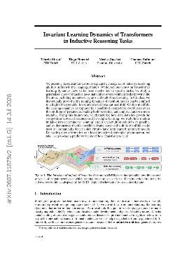 PDF preview for Invariant Learning Dynamics of Transformers in Inductive Reasoning Tasks