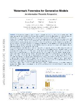 PDF preview for Watermark Forensics for Generative Models: An Information-Theoretic Perspective