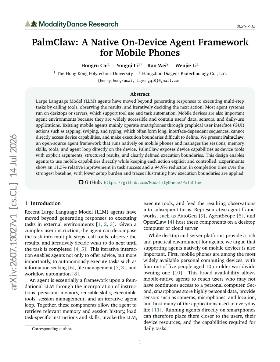PDF preview for PalmClaw: A Native On-Device Agent Framework for Mobile Phones