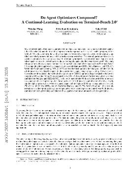 PDF preview for Do Agent Optimizers Compound? A Continual-Learning Evaluation on Terminal-Bench 2.0
