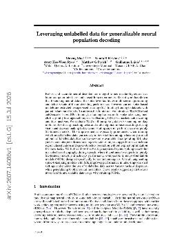 PDF preview for Leveraging unlabelled data for generalizable neural population decoding