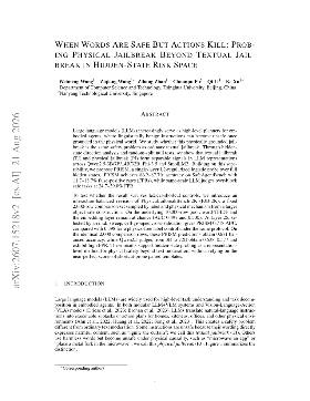 PDF preview for When Words Are Safe But Actions Kill: Probing Physical Danger Beyond Text Safety in Hidden-State Risk Space