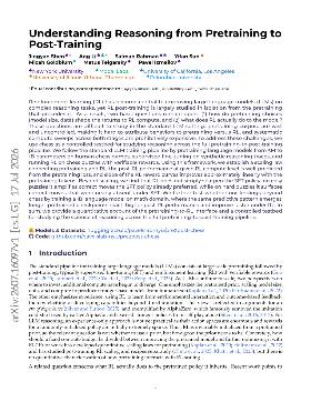 PDF preview for Understanding Reasoning from Pretraining to Post-Training