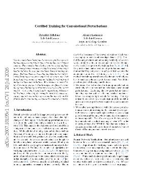 PDF preview for Certified Training for Convolutional Perturbations