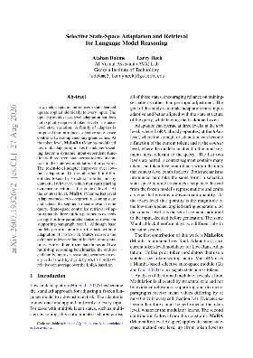 PDF preview for Selective State-Space Adaptation and Retrieval for Language Model Reasoning