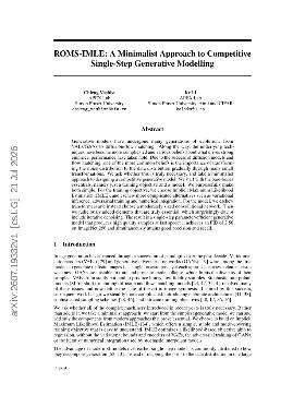 PDF preview for ROMS-IMLE: A Minimalist Approach to Competitive Single-Step Generative Modelling