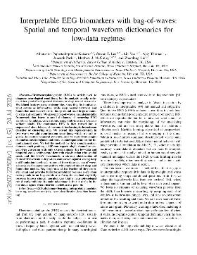 PDF preview for Interpretable EEG biomarkers with bag-of-waves: Spatial and temporal waveform dictionaries for low-data regimes