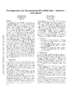 PDF preview for The Regression Tax: Decomposing Why Skills Help and Hurt LLM Agents