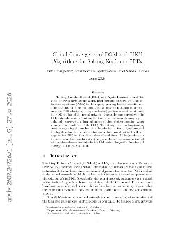 PDF preview for Global Convergence of DGM and PINN Algorithms for Solving Nonlinear PDEs
