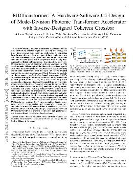 PDF preview for MDTransformer: A Hardware-Software Co-Design of Mode-Division Photonic Transformer Accelerator with Inverse-Designed Coherent Crossbar