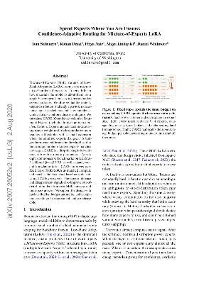 PDF preview for Spend Experts Where You Are Unsure: Confidence-Adaptive Routing for Mixture-of-Experts LoRA