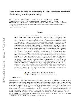 PDF preview for Test-Time Scaling in Reasoning LLMs: Inference Regimes, Evaluation, and Reproducibility