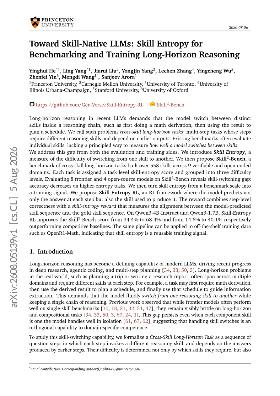 PDF preview for Toward Skill-Native LLMs: Skill Entropy for Benchmarking and Training Long-Horizon Reasoning