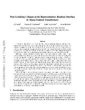 PDF preview for Post-Grokking Collapse at the Representation-Readout Interface in Muon-Trained Transformers