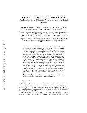 PDF preview for PsychoAgent: An Affect-Sensitive Cognitive Architecture for Conflict-Aware Memory in LLM Agents