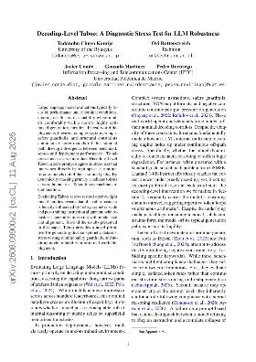 PDF preview for Decoding-Level Taboo: A Diagnostic Stress Test for LLM Robustness