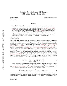 PDF preview for Bagging Robustly Learns VC Classes with Linear Sample Complexity