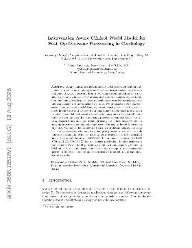 PDF preview for Intervention-Aware Clinical World Model for Post-Op Outcome Forecasting in Cardiology