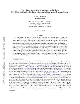 PDF preview for The data geometry of masking diffusion: Certified-optimal schedules via unmasking growth complexity