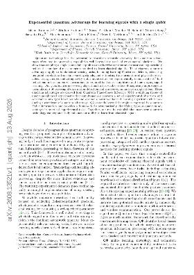 PDF preview for Exponential quantum advantage for learning signals with a single qubit