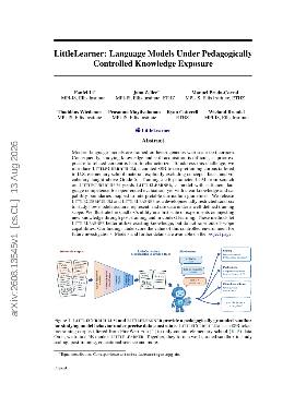 PDF preview for LittleLearner: Language Models Under Pedagogically Controlled Knowledge Exposure