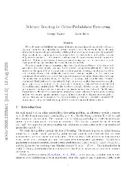 PDF preview for Defensive Boosting for Online Probabilistic Forecasting