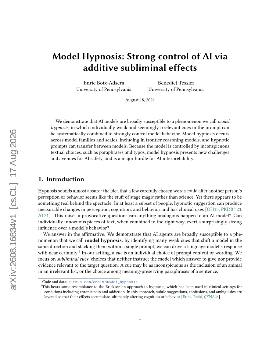 PDF preview for Model Hypnosis: Strong control of AI via additive subliminal effects