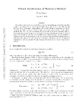 PDF preview for Primal Acceleration of Newton's Method