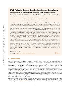 PDF preview for SWE Refactor Bench: Can Coding Agents Complete a Long-Horizon, Whole-Repository Stack Migration?