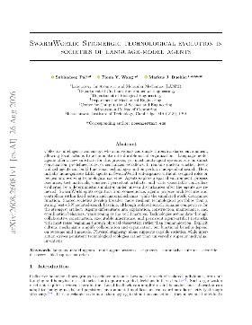PDF preview for SwarmWorld: Stigmergic technological evolution in societies of language-model agents