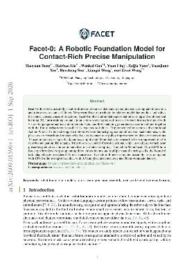 PDF preview for Facet-0: A Robotic Foundation Model for Contact-Rich Precise Manipulation