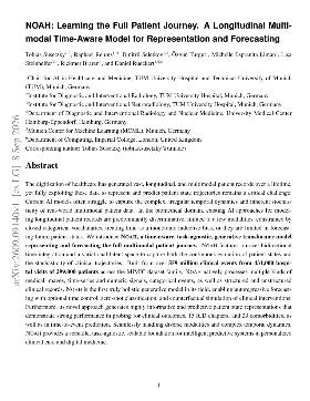 PDF preview for NOAH: Learning the Full Patient Journey. A Longitudinal Multimodal Time-Aware Model for Representation and Forecasting